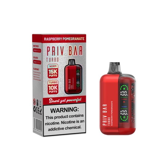 Dispositivo desechable PRIV BAR Turbo 15 000 Puffs RASPBERRY POMEGRANATE