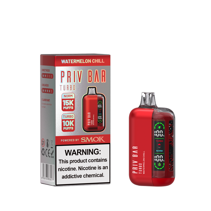 WATERMELON CHILL SMALL BOX Dispositivo desechable PRIV BAR Turbo 15 000 inhalaciones